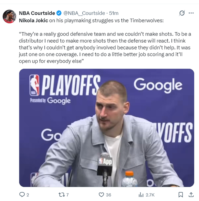 _约基奇场边神情落寞！连吞3耻辱后主动担责 阿德尔曼：他会崛起的_约基奇场边神情落寞！连吞3耻辱后主动担责 阿德尔曼：他会崛起的